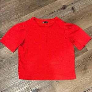 Chic Red Short Sleeve Top